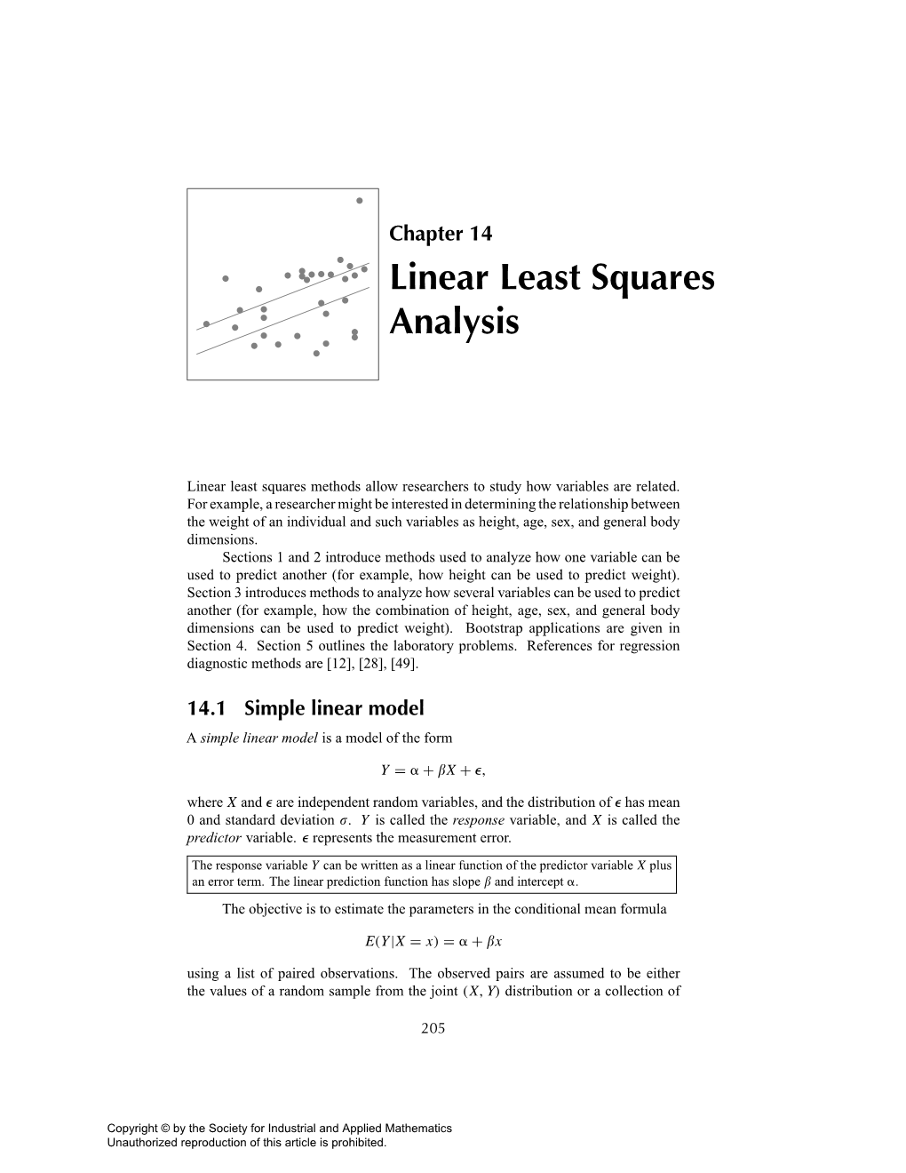 Linear Least Squares Analysis