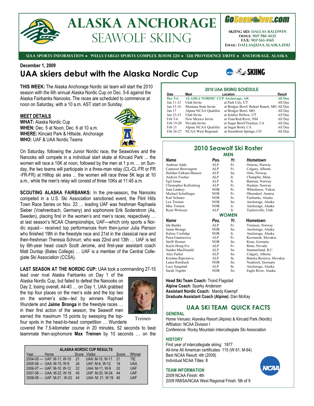 UAA Skiers Debut with the Alaska Nordic Cup