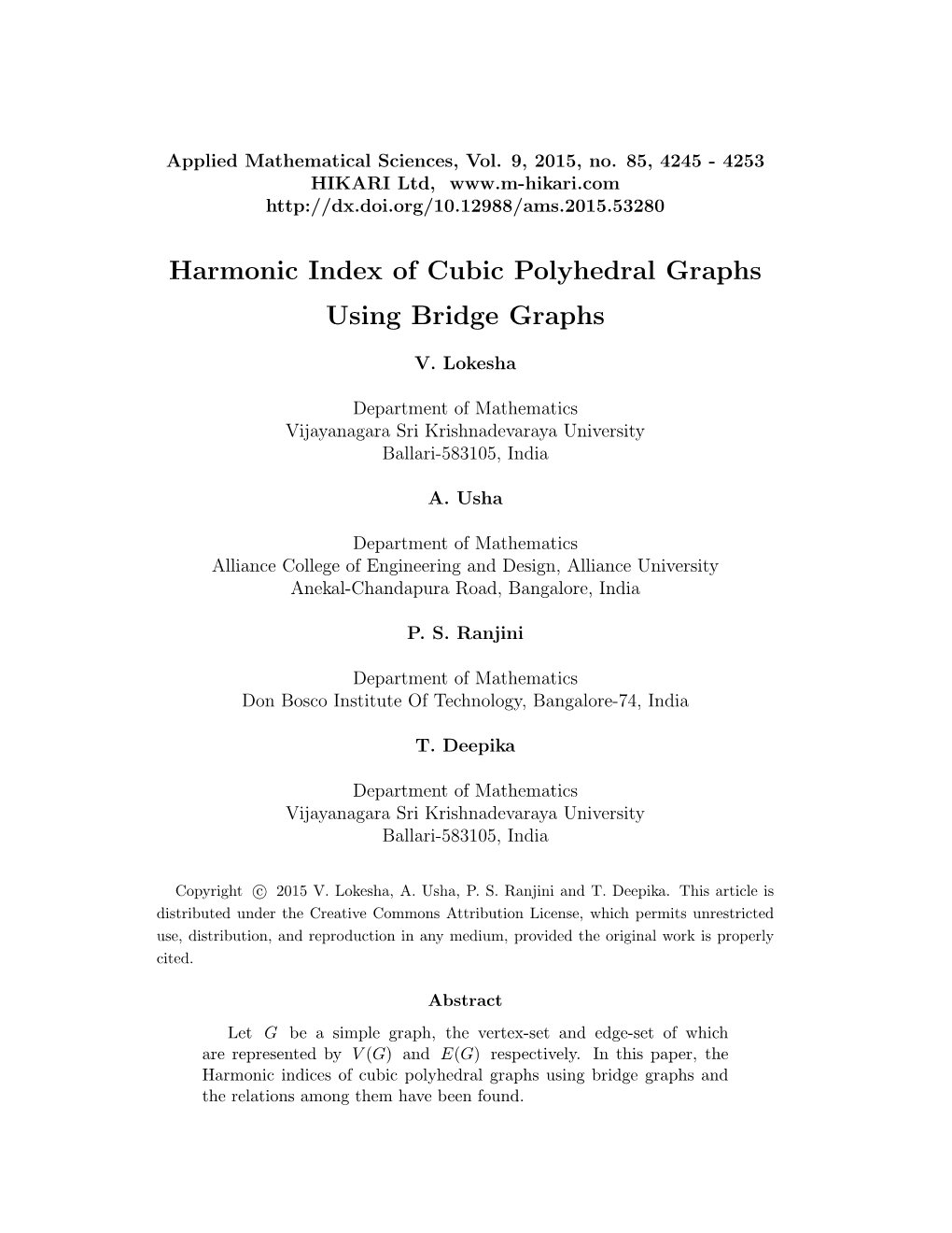 Harmonic Index of Cubic Polyhedral Graphs Using Bridge Graphs