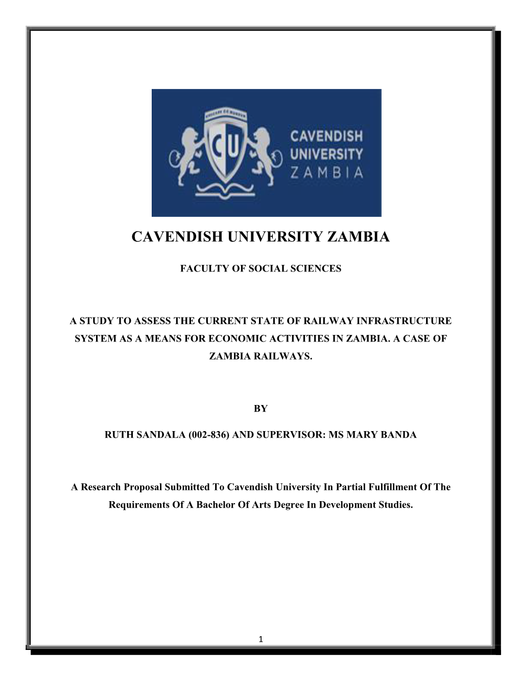 Cavendish University Zambia