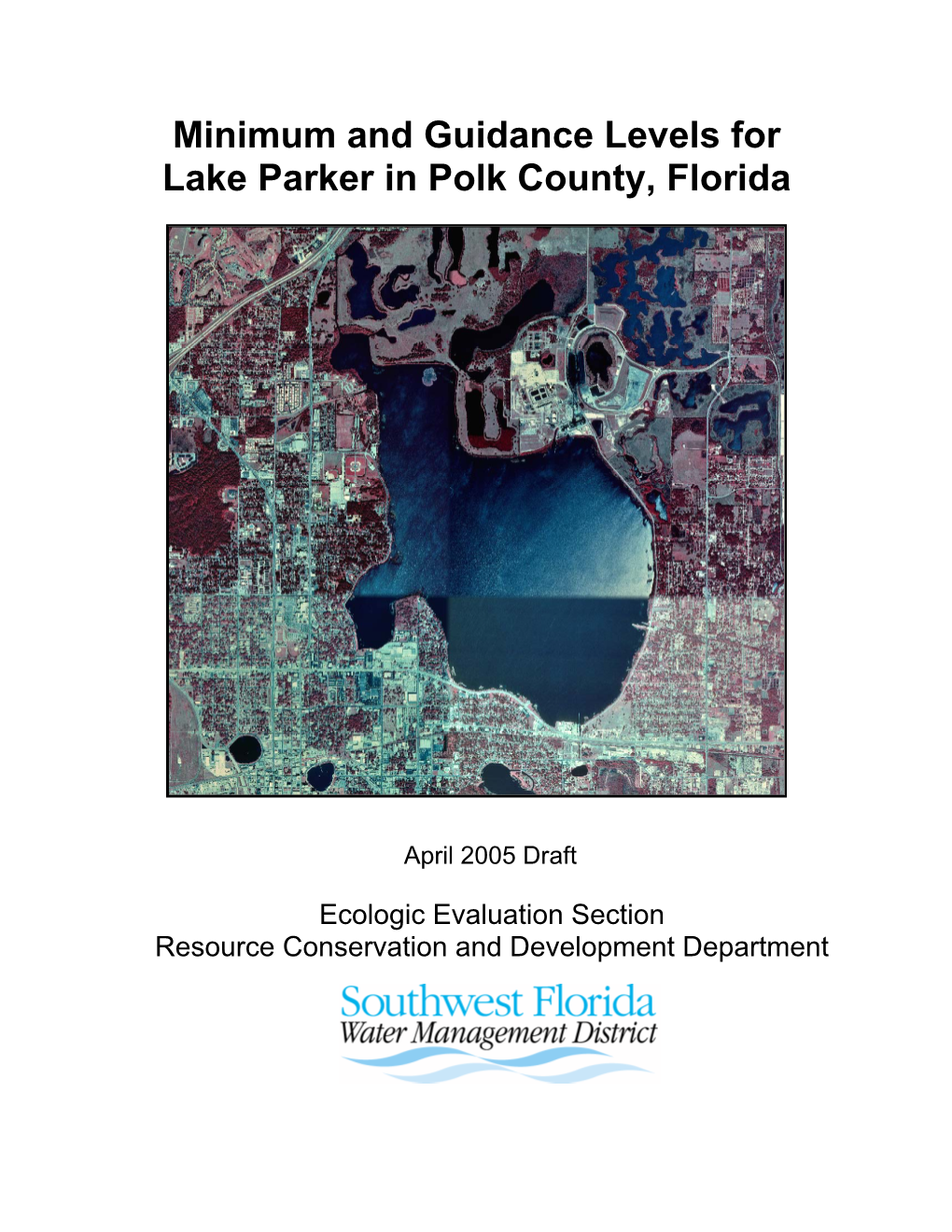 Minimum and Guidance Levels for Lake Parker in Polk County, Florida