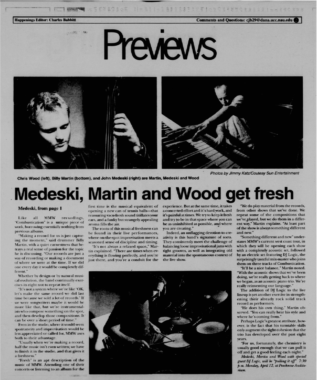 Medeski, Martin and Wood Get Fresh First Time Is the Musical Equivalentexperience