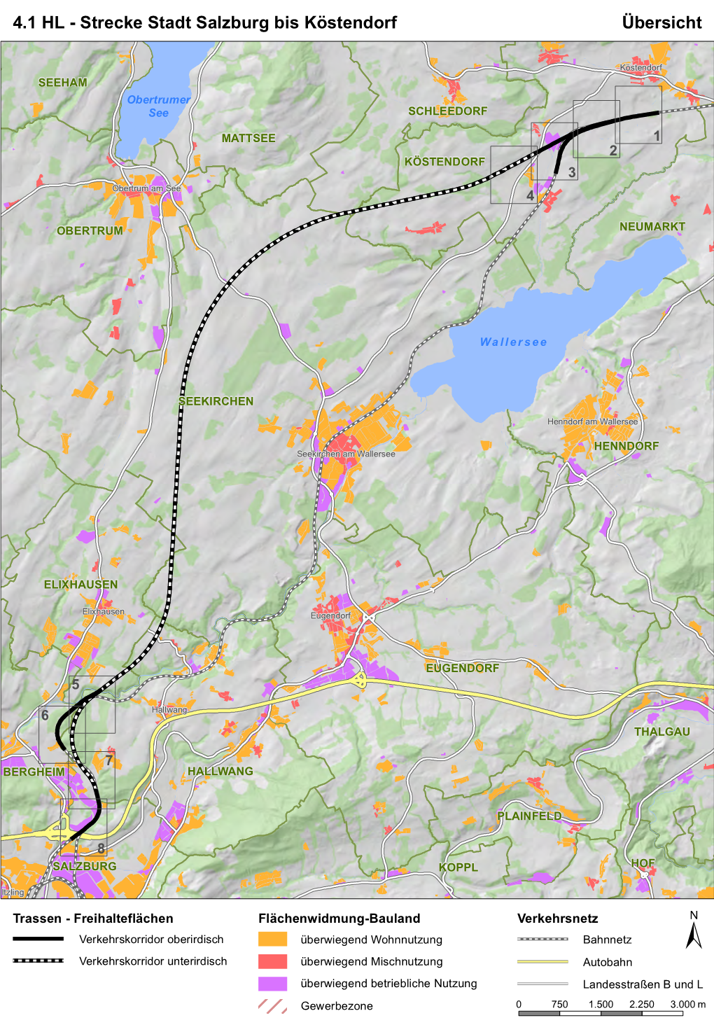 4.1 HL - Strecke Stadt Salzburg Bis Köstendorf Übersicht