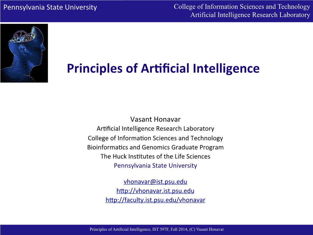 Principles of Ar Ficial Intelligence