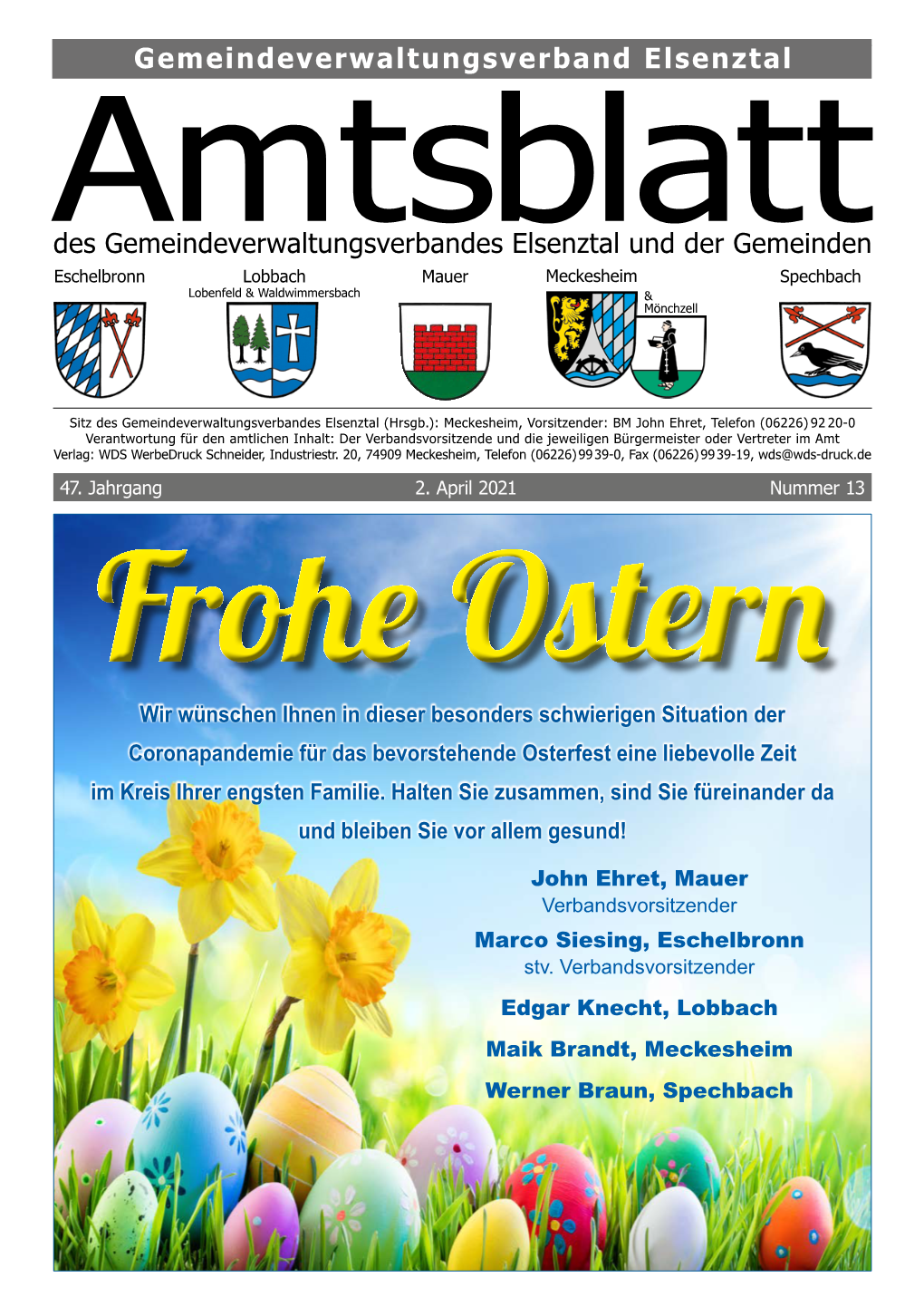 Amtsblatt Nr. 13 Vom 02.04.2021 (PDF-Datei)