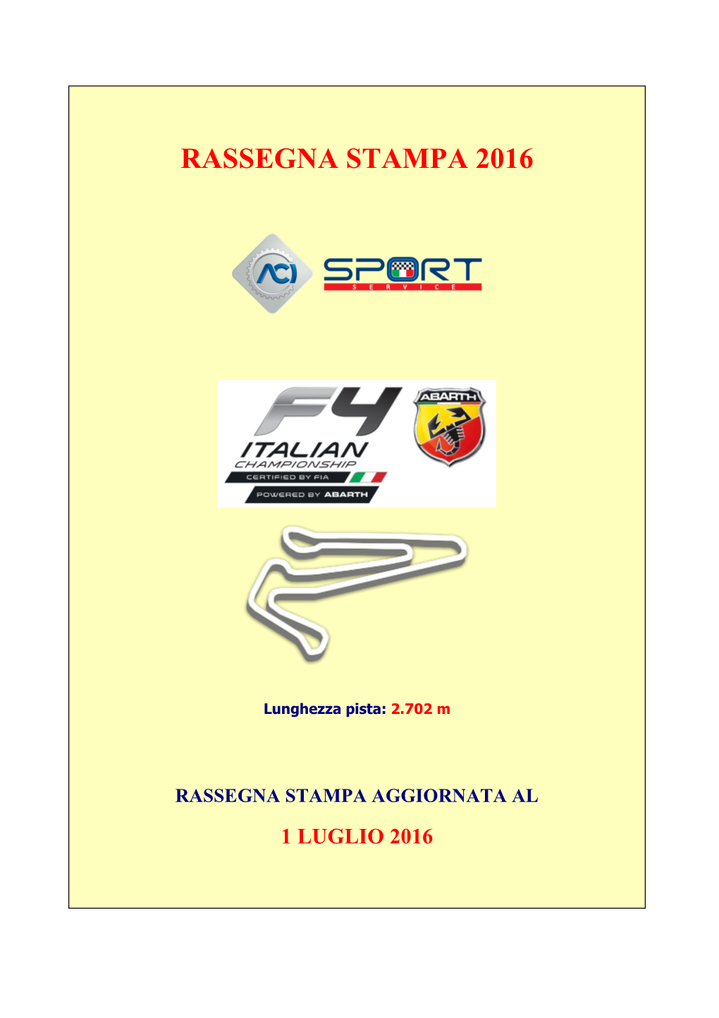 Rassegna Stampa 2016