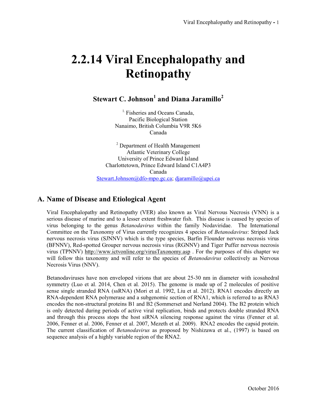 2.2.14 Viral Encephalopathy and Retinopathy