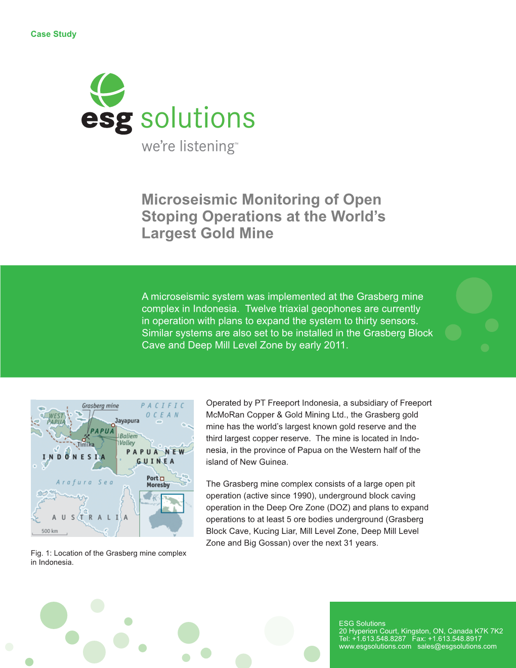Microseismic Monitoring of Open Stoping Operations at the World's