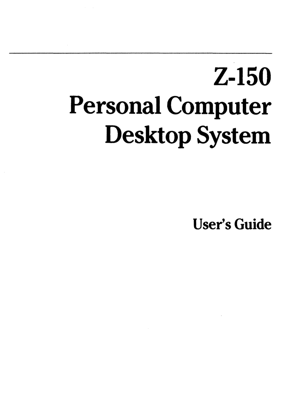 Zenith Z-150 PC Users and Operations Manual Guide.Pdf