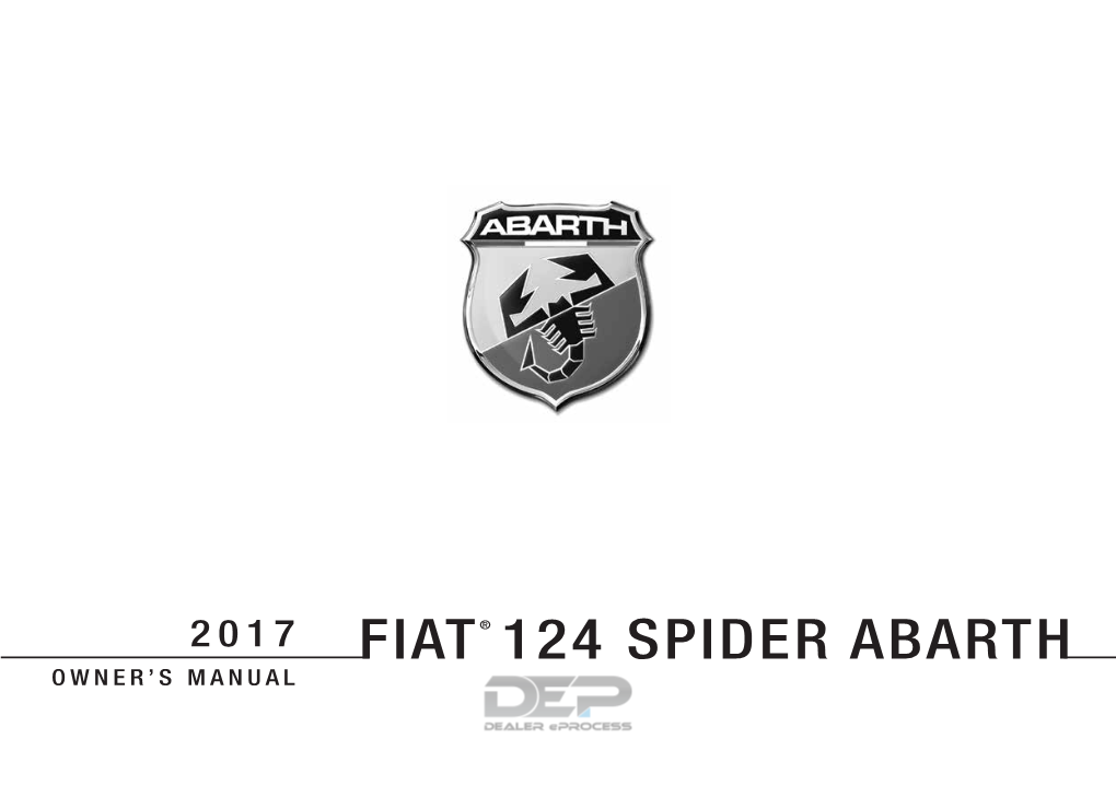 2017 FIAT 124 Spider Abarth Owner's Manual