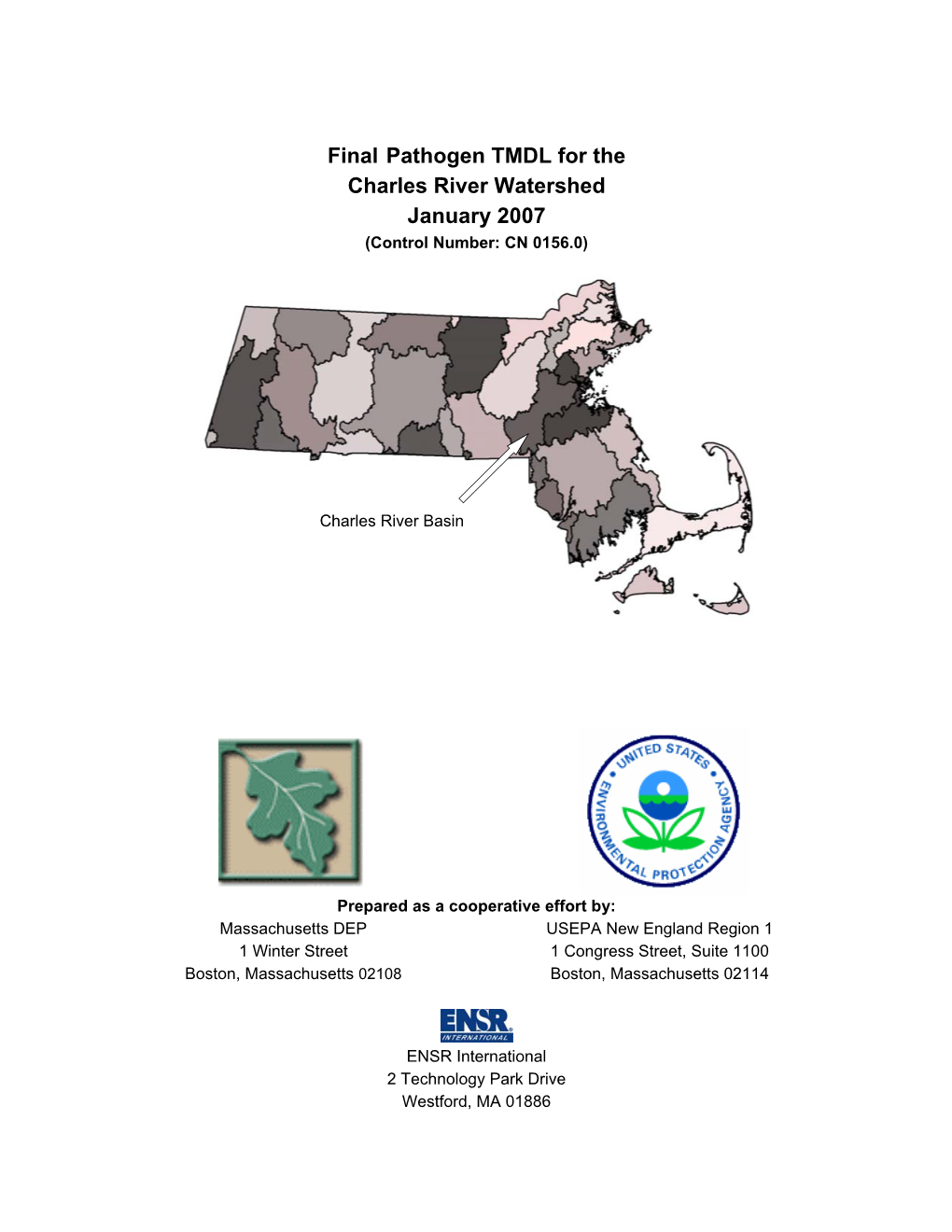 Draft Bacteria TMDL for the Charles River Basin