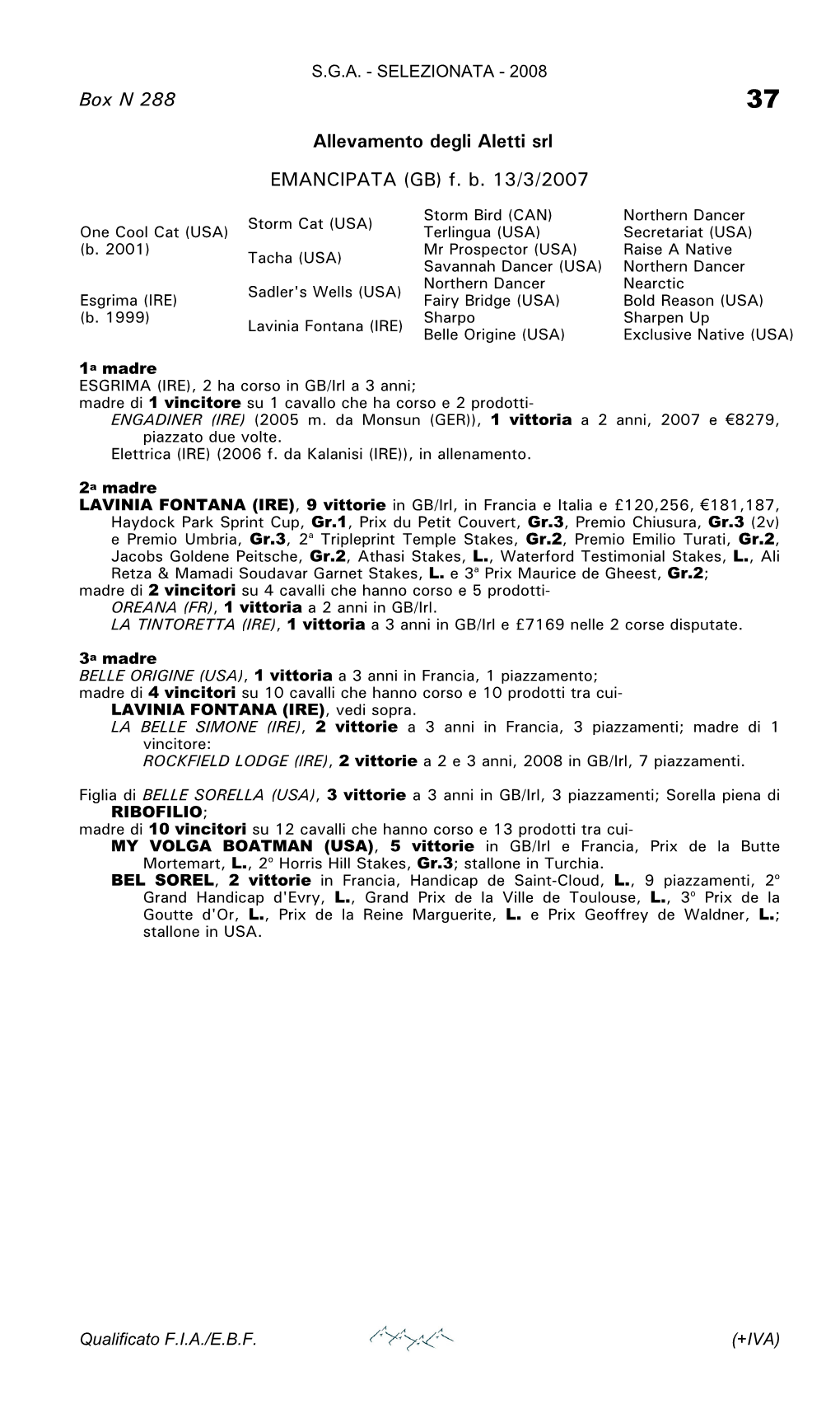 Tattersalls Catalogue Page