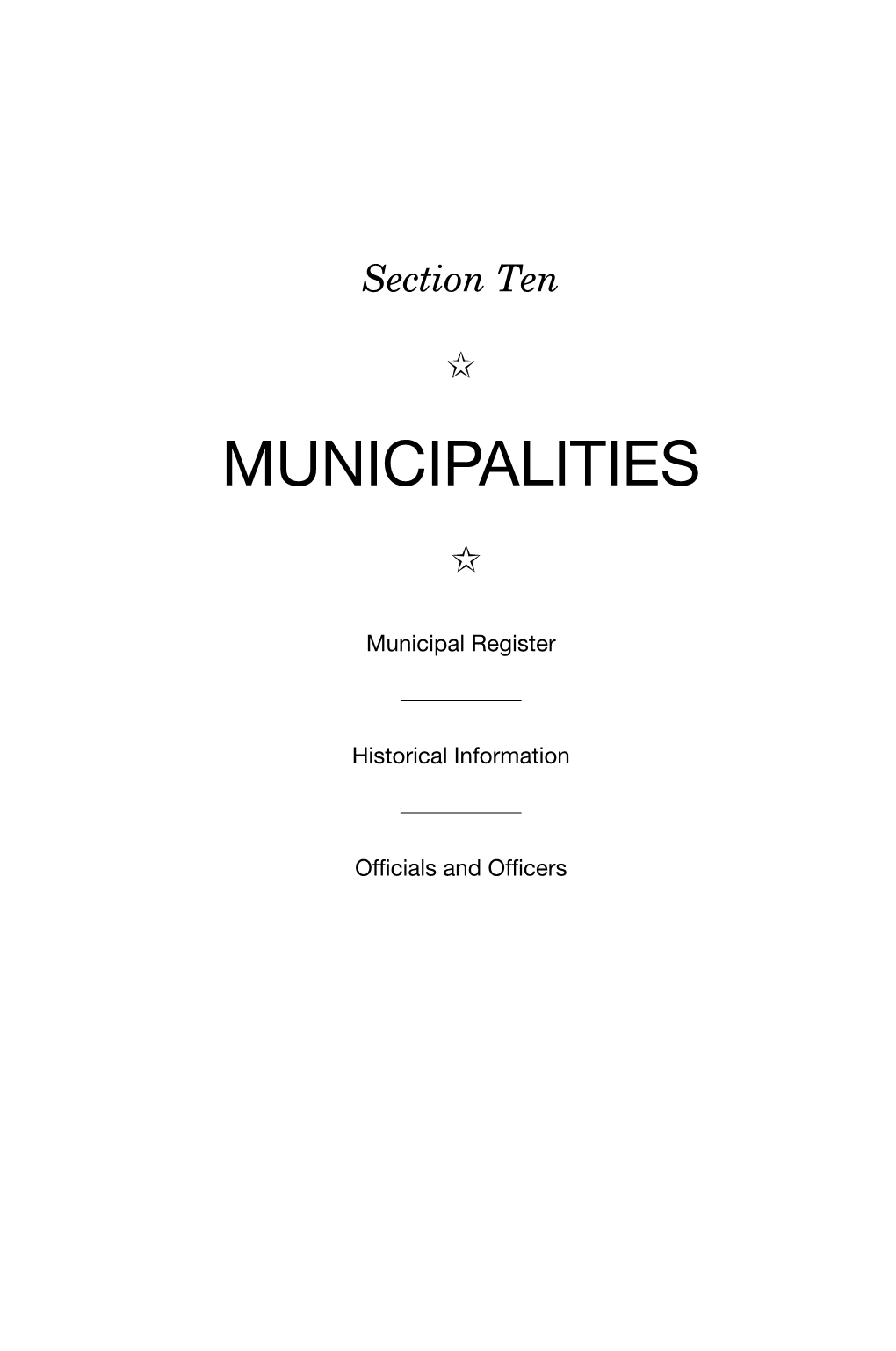 Municipalities ✩