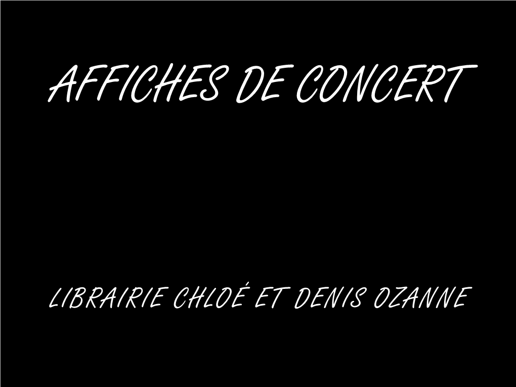 Affiches De Concert