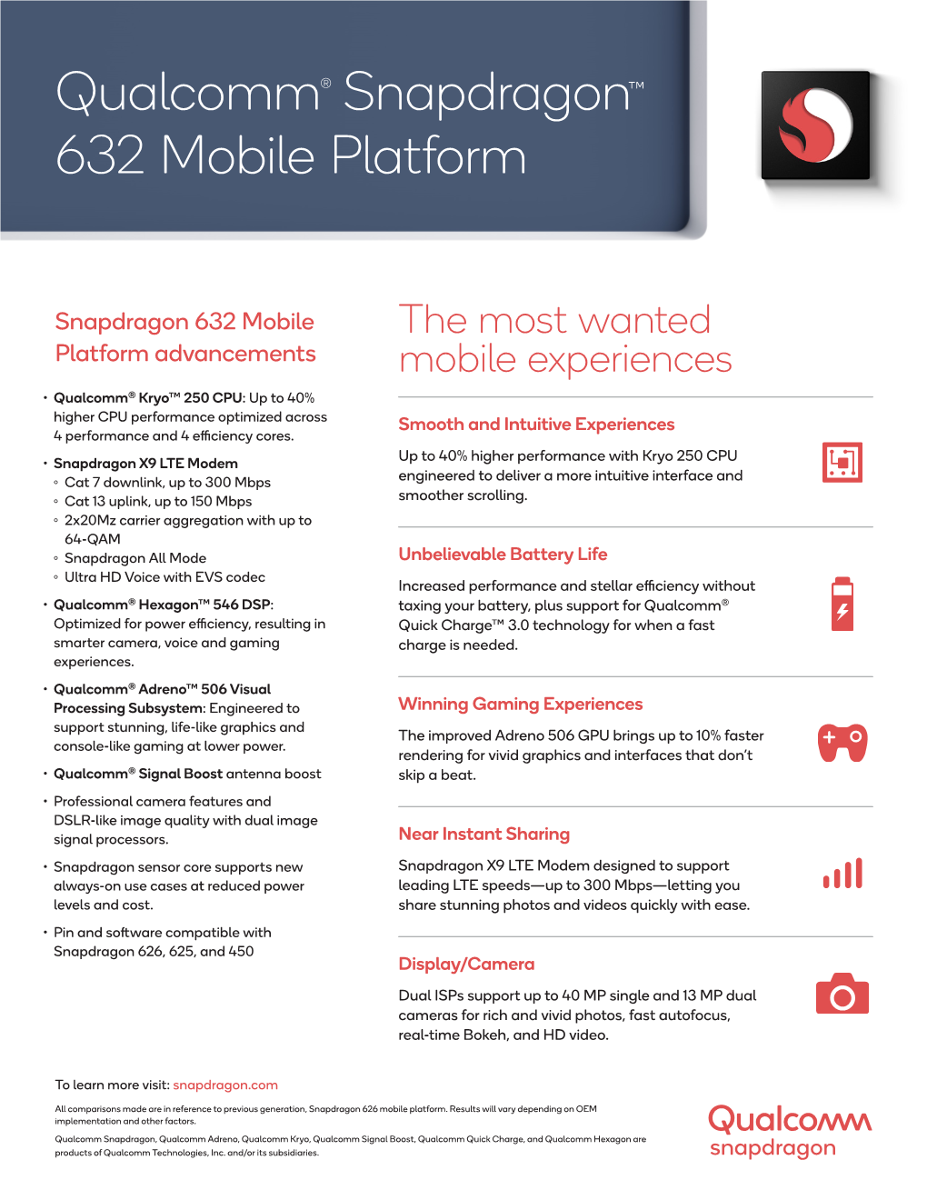 Qualcomm® Snapdragon™ 632 Mobile Platform