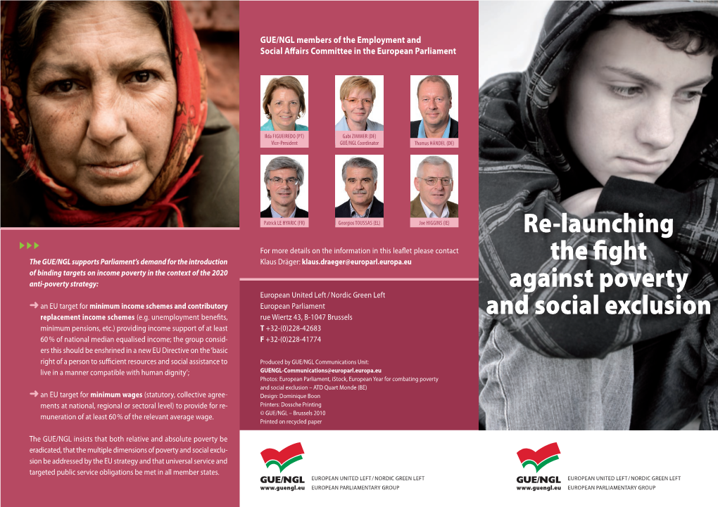 Re-Launching the Fight Against Poverty and Social Exclusion