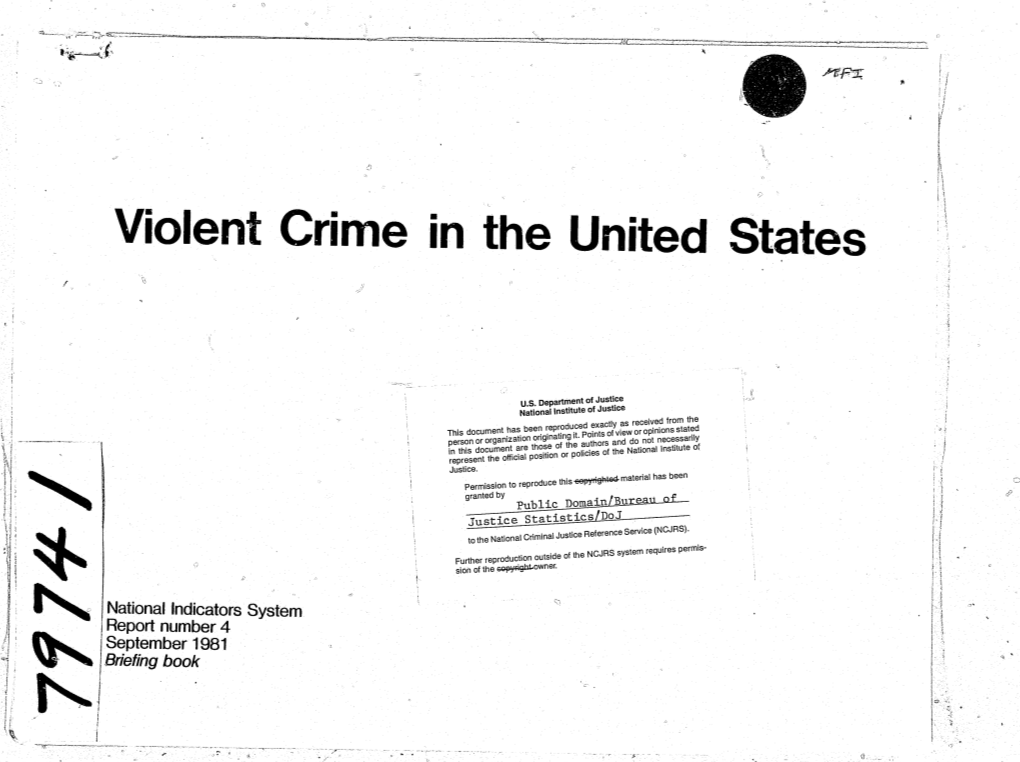 Of Violent Crime 61Rector of the White House Office of Planning in the Nation