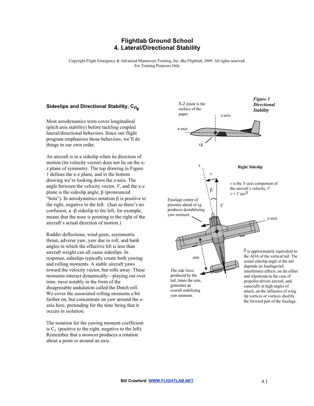 Flightlab Ground School 4. Lateral/Directional Stability