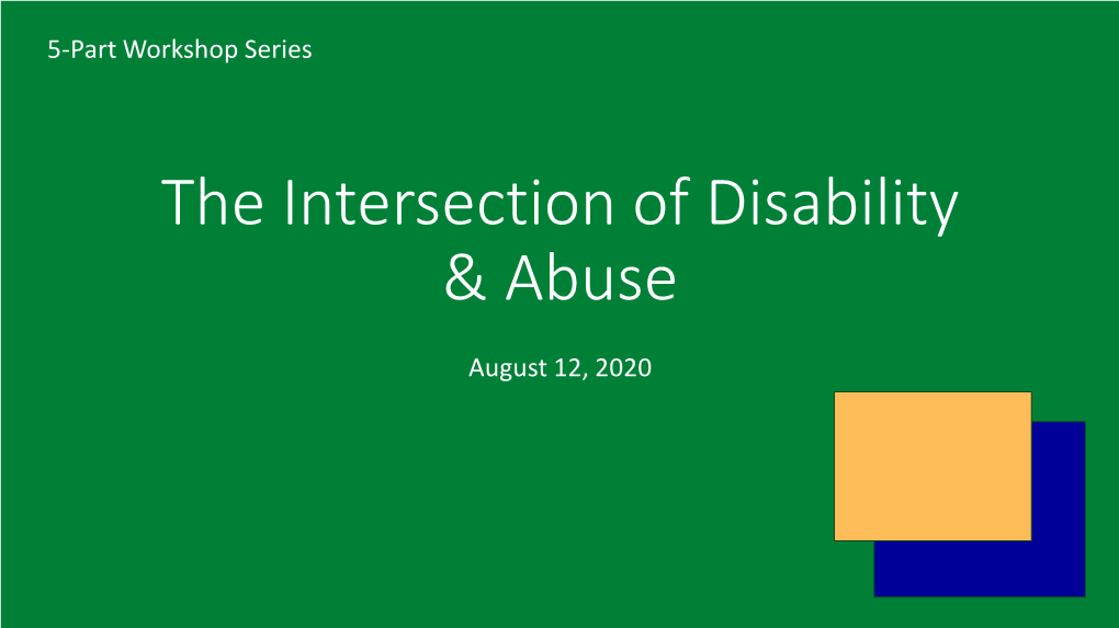 Intersection of Disability and Abuse
