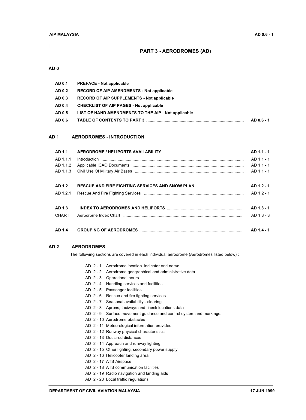 Part 3 - Aerodromes (Ad)