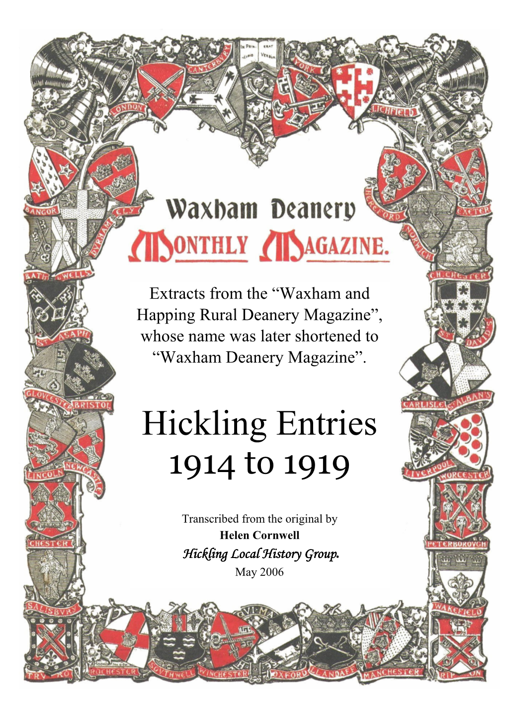 Waxham & Happing Rural Deanery Magazine 1914 to 1919