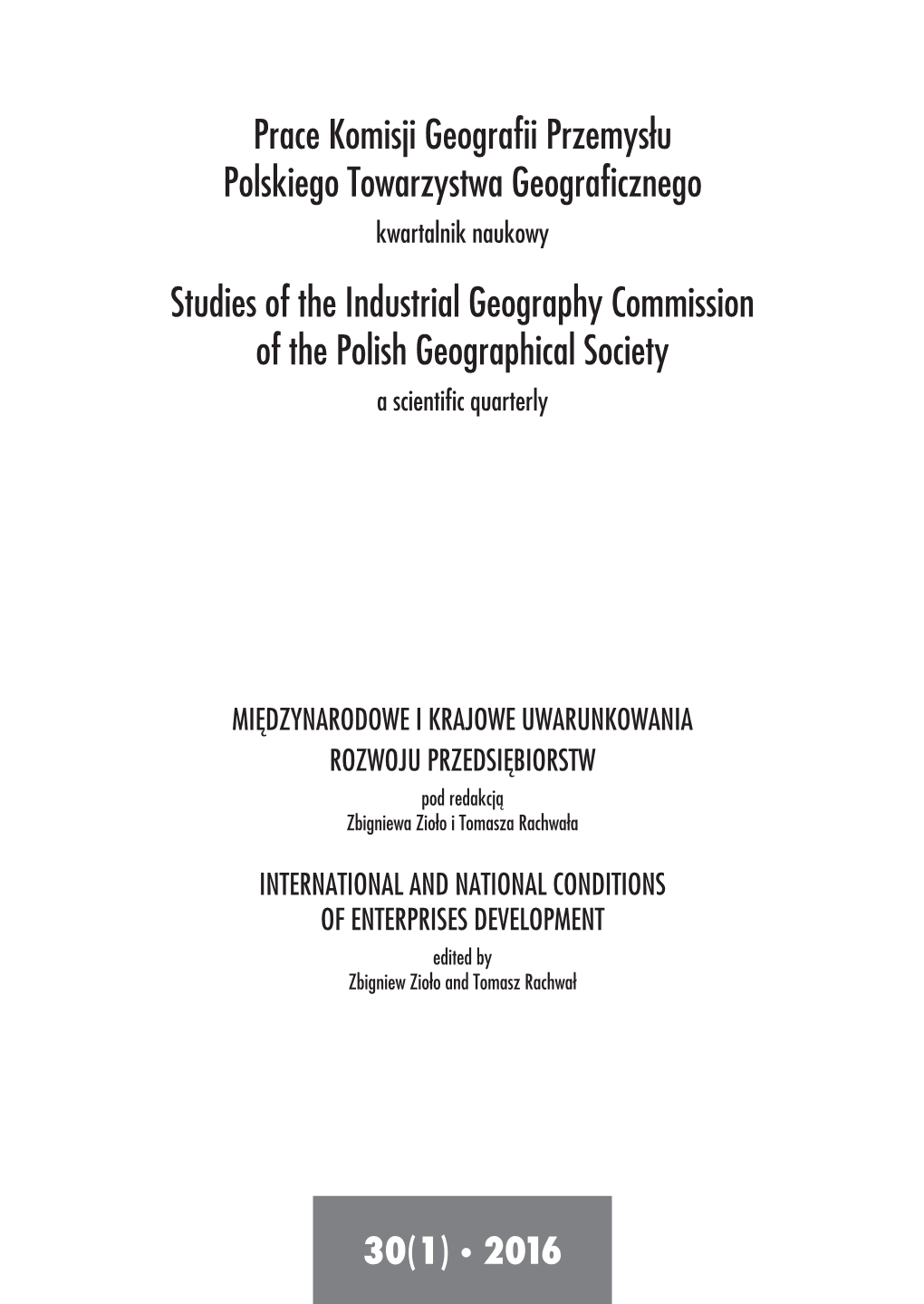 Prace Komisji Geografii Przemysłu Polskiego Towarzystwa