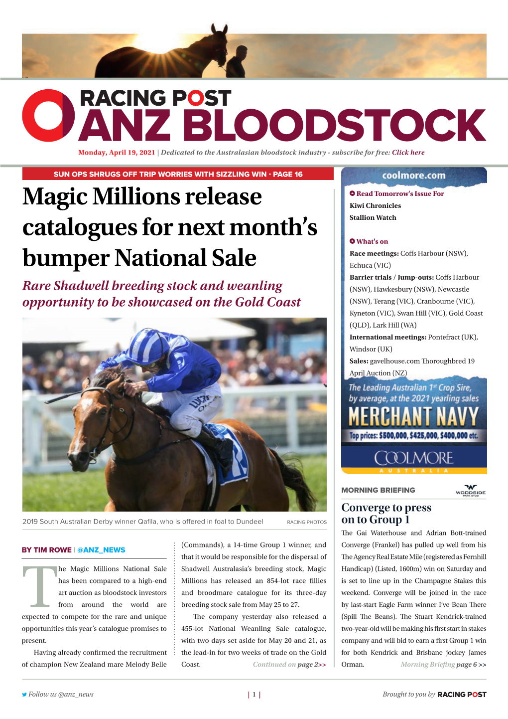 Magic Millions Release Catalogues for Next Month's Bumper National Sale