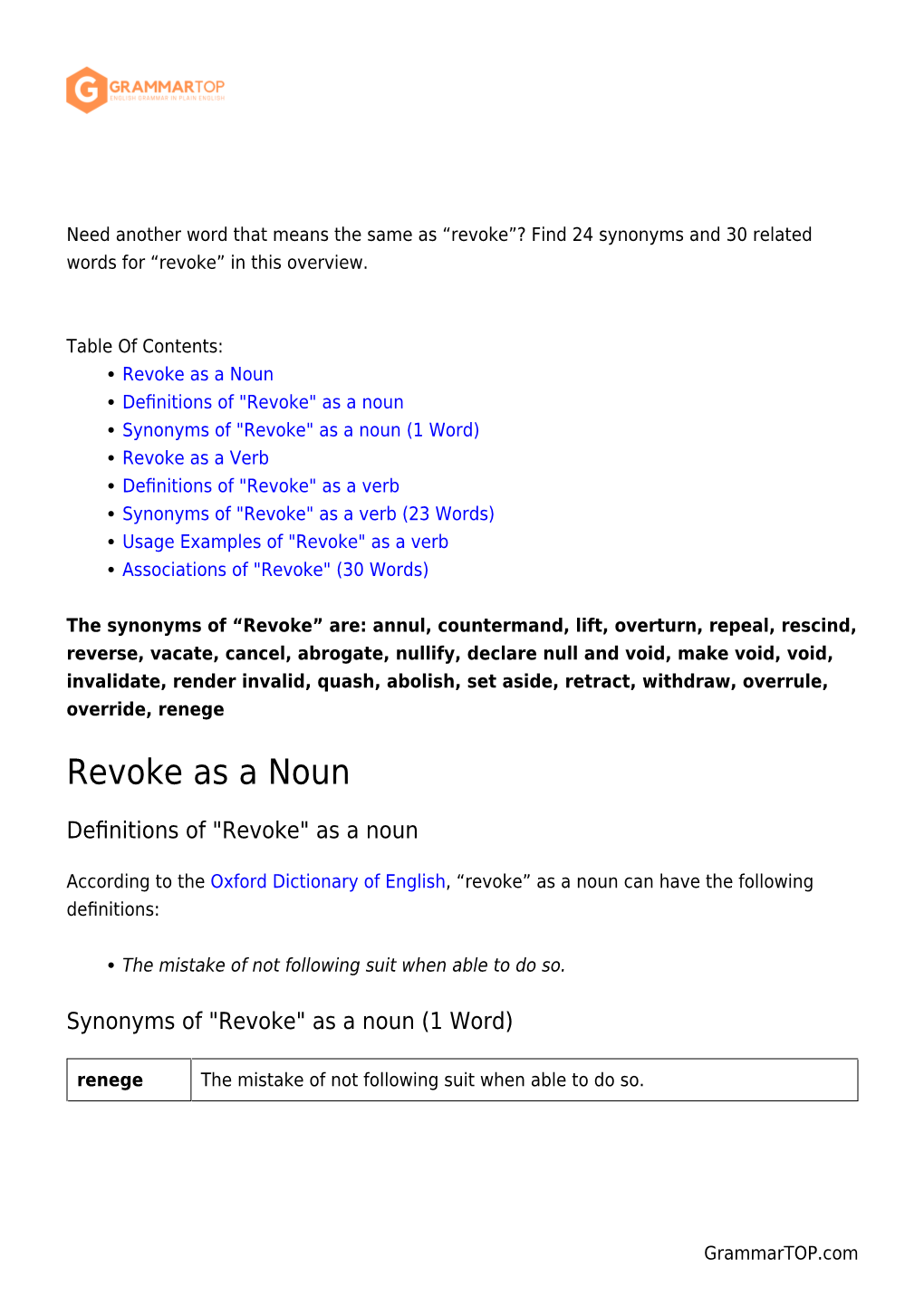 Revoke”? Find 24 Synonyms and 30 Related Words for “Revoke” in This Overview