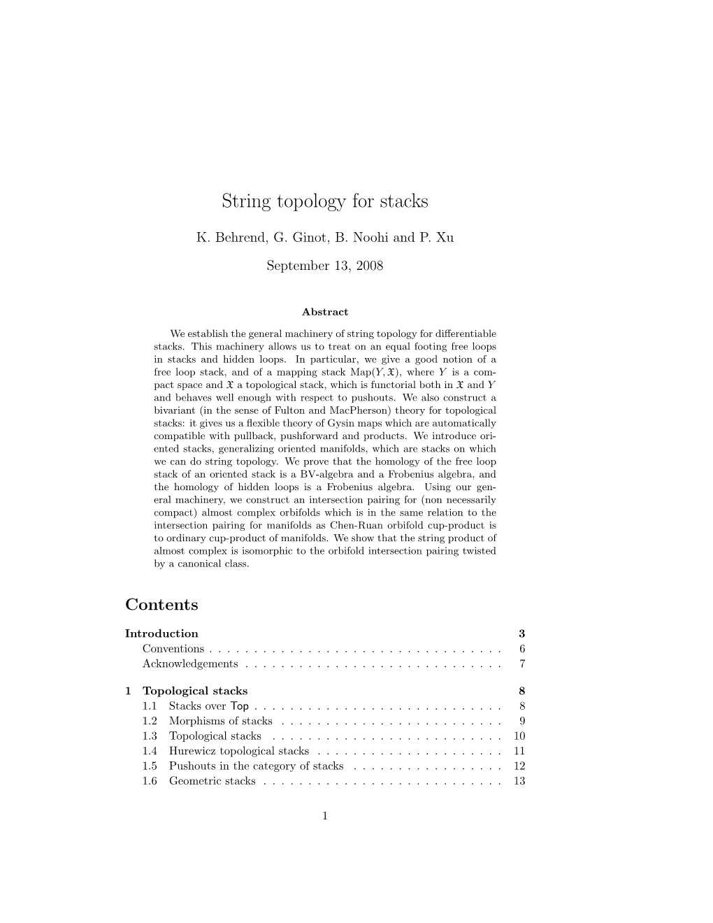 String Topology for Stacks