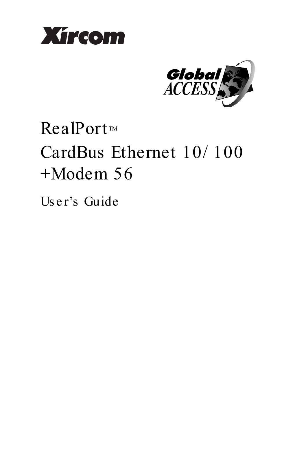 Realporttm Cardbus Ethernet 10/100 +Modem 56 User’S Guide March 1999