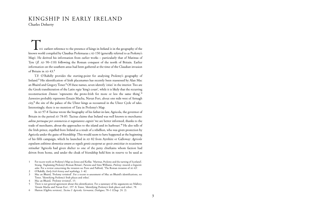 KINGSHIP in EARLY IRELAND Charles Doherty