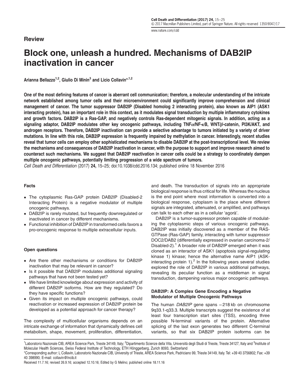 Block One, Unleash a Hundred. Mechanisms of DAB2IP Inactivation in Cancer