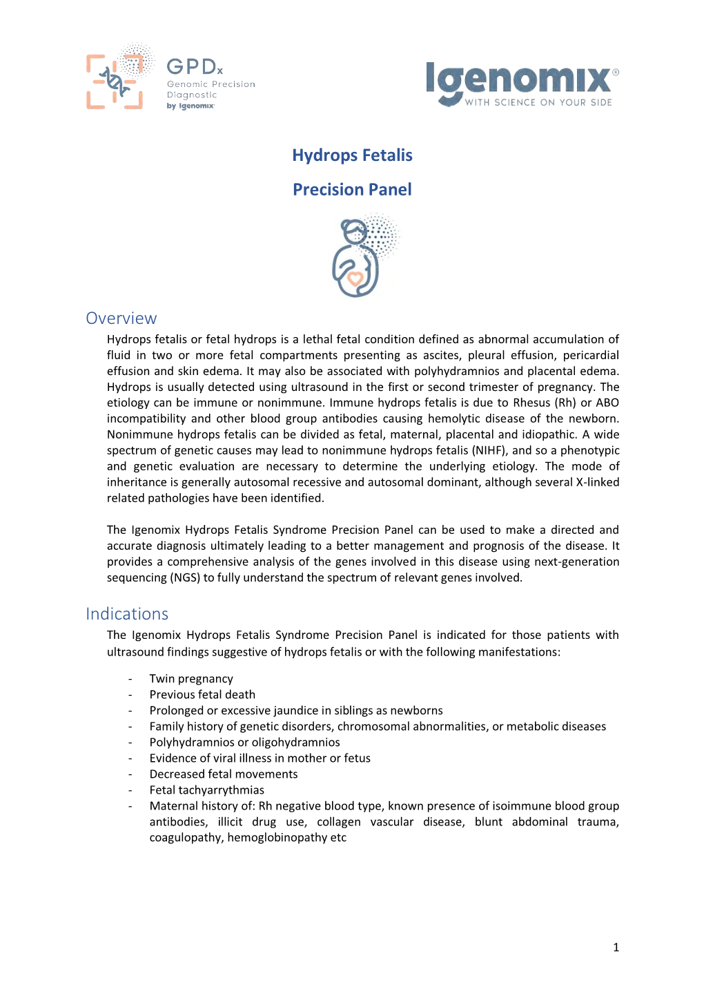 Hydrops Fetalis Precision Panel Overview Indications