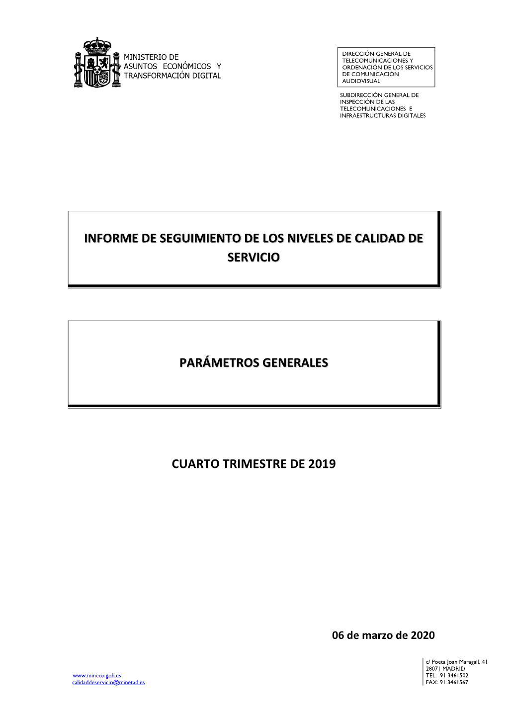 Informe De Seguimiento Del Nivel De Calidad De Servicio Del Servicio