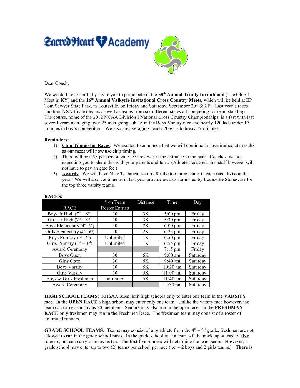 1) Chip Timing for Races . We Excited to Announce That We Will Continue to Have Immediate