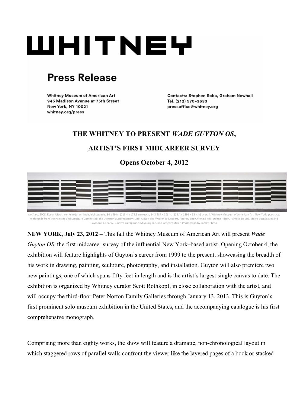 The Whitney to Present Wade Guyton Os, Artist's First