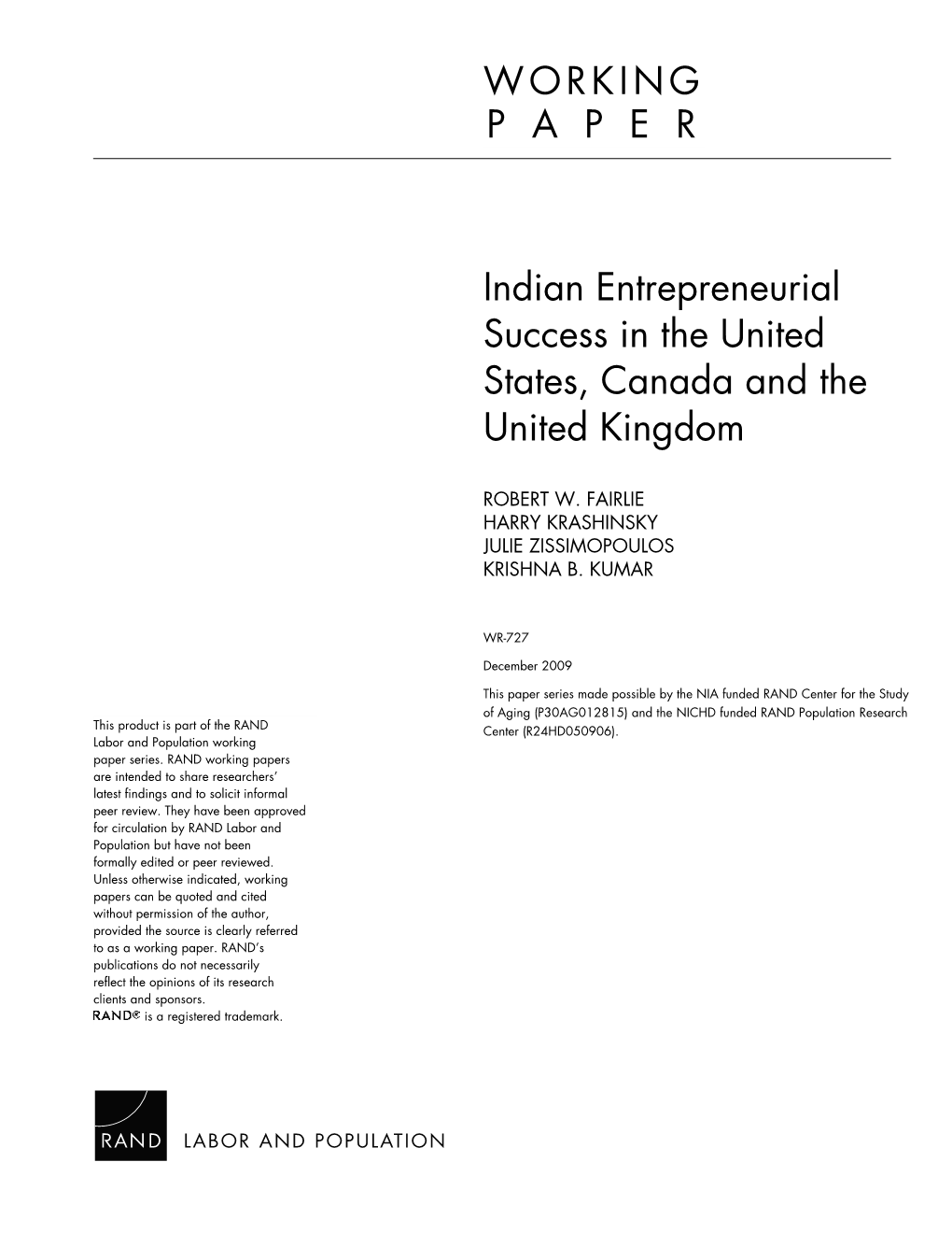 Indian Entrepreneurial Success in the United States, Canada and the United Kingdom