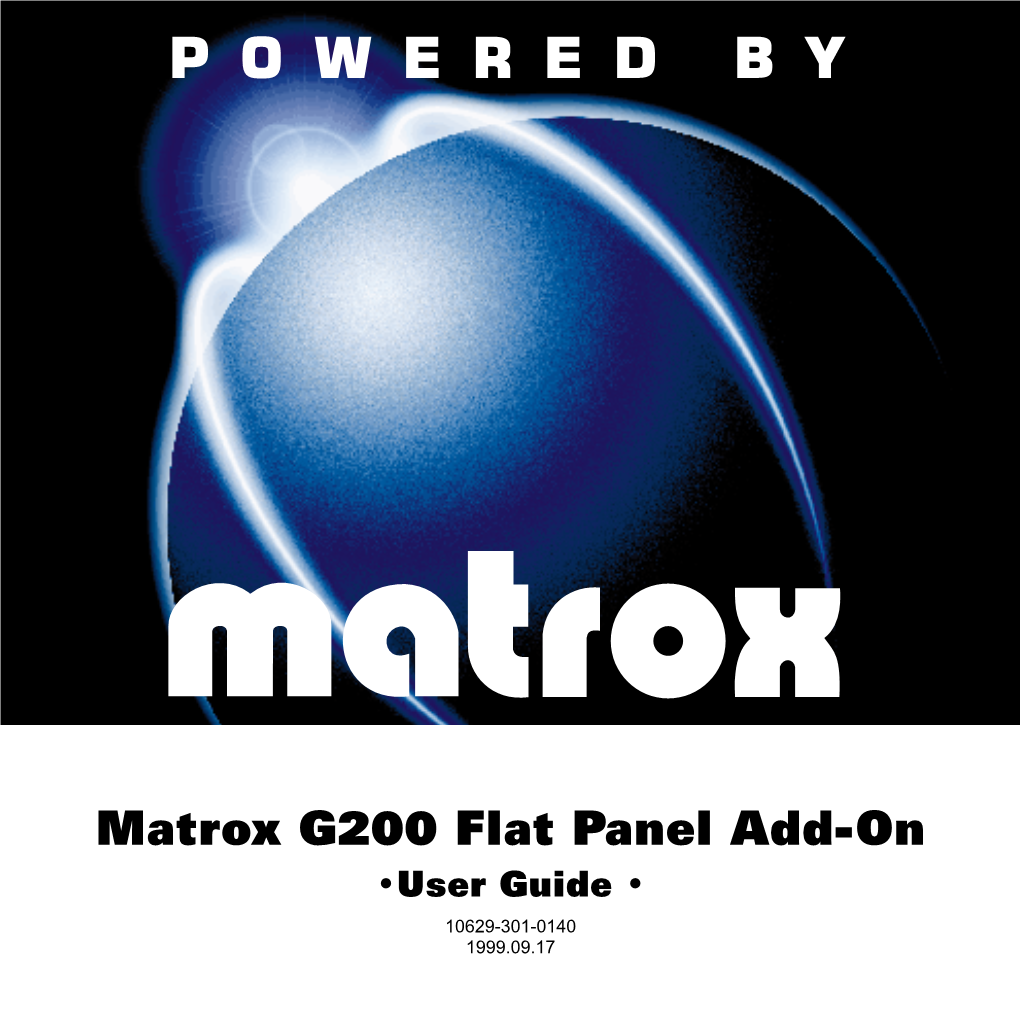 G200 Flat Panel Add-On User Guide