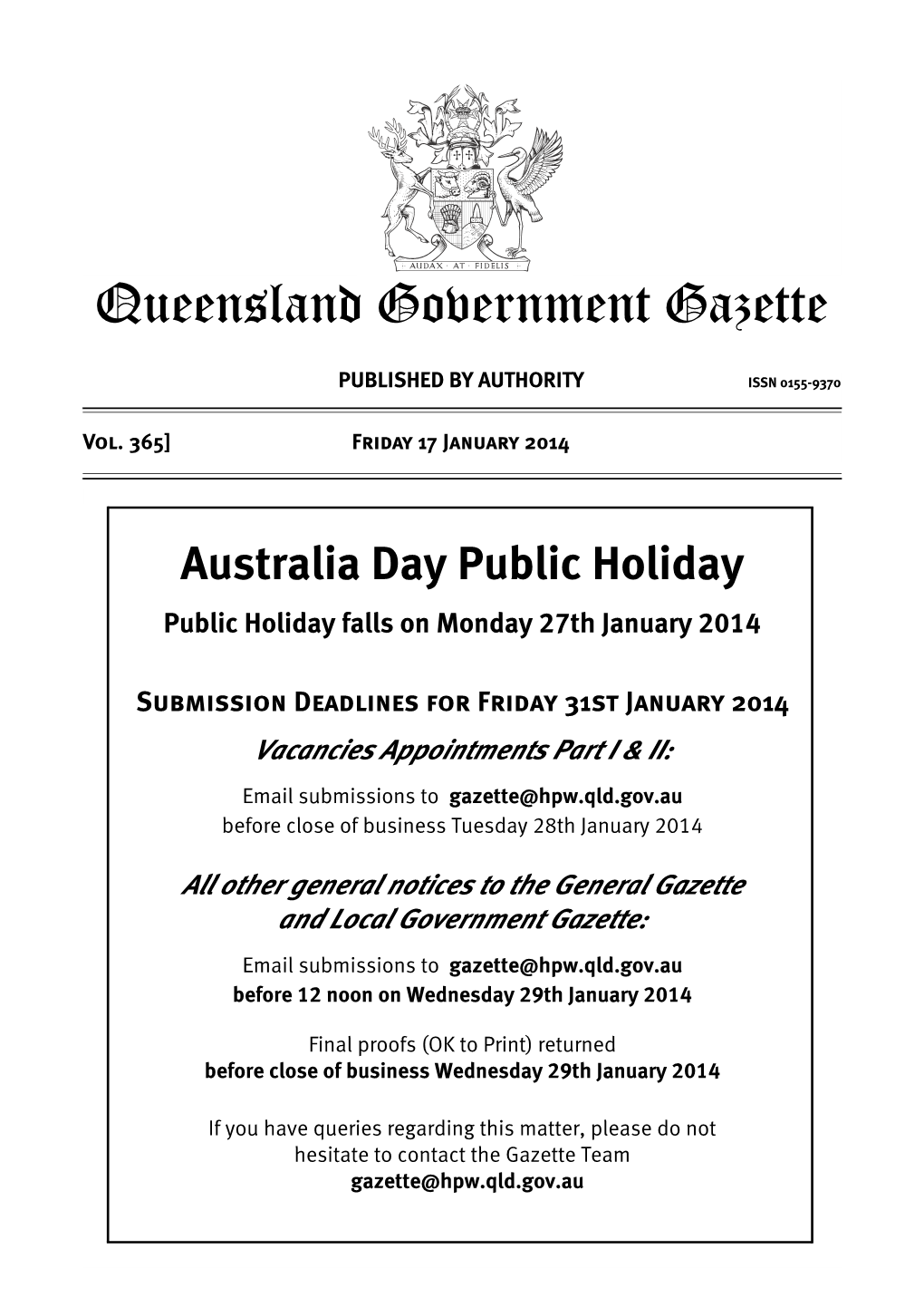 Queensland Government Gazette