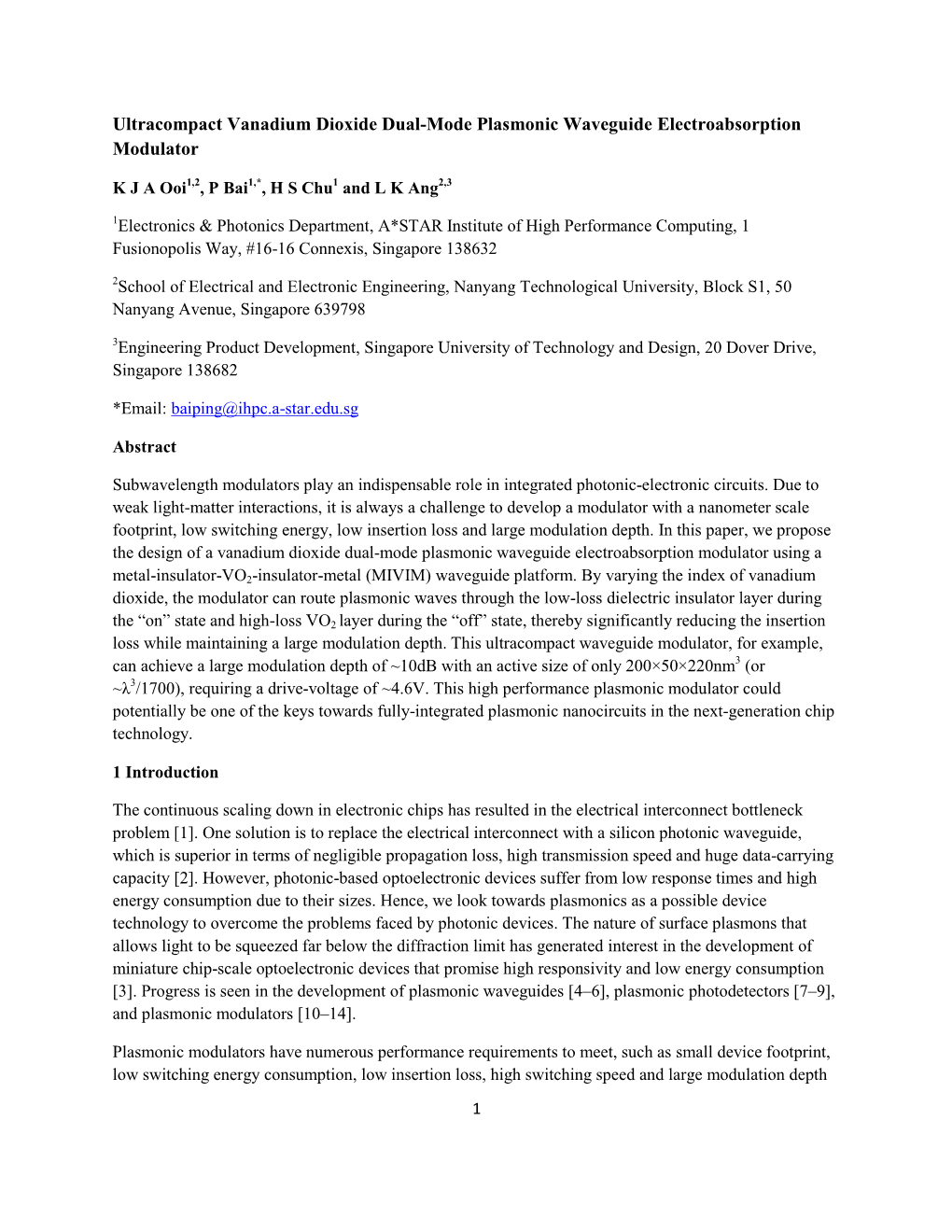 Ultracompact Vanadium Dioxide Dual-Mode Plasmonic Waveguide Electroabsorption Modulator