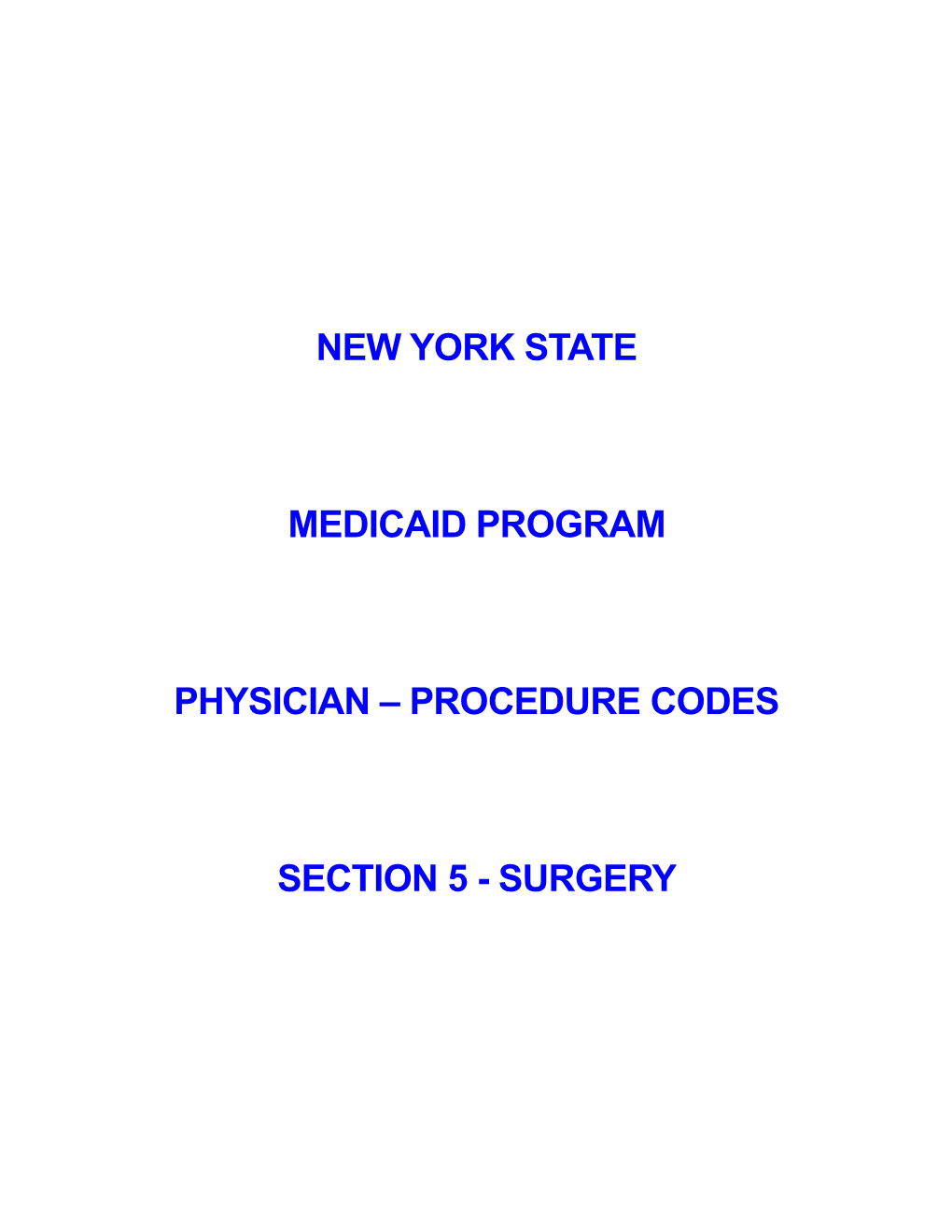 Procedure Codes Section 5