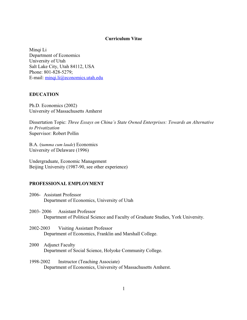 Curriculum Vitae s257