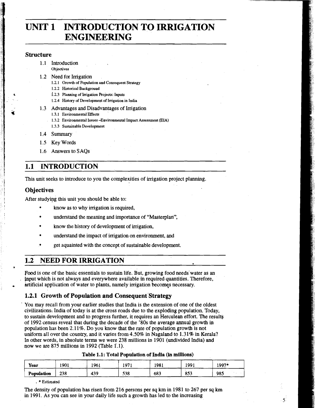 Unit 1 Introduction to Irrigation Engineering