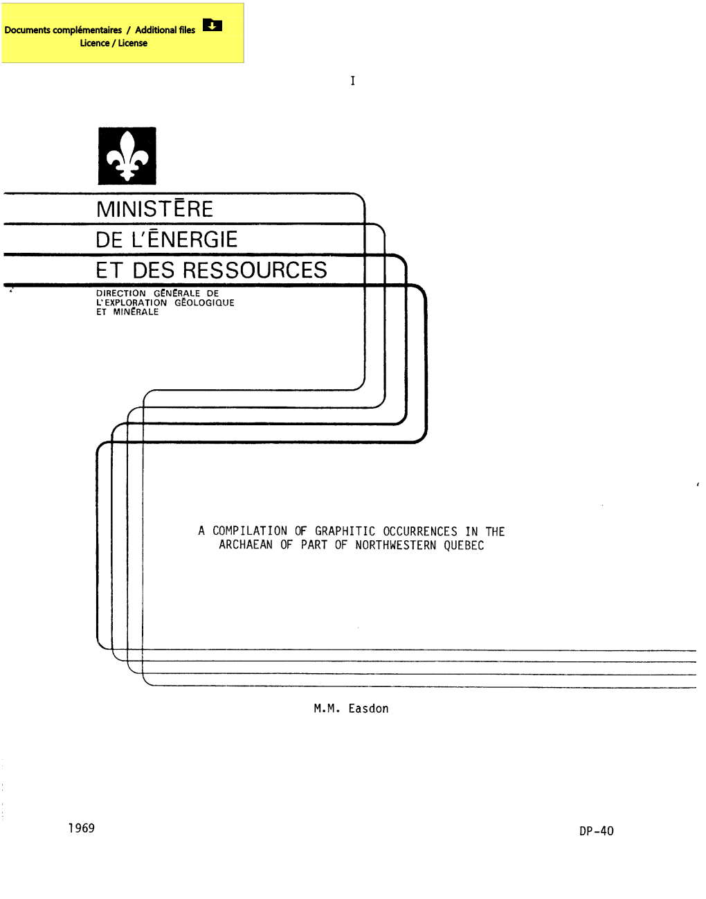 A Compilation of Graphitic Occurrences in the Archaean of Part of Northwestern Quebec (DP-040)