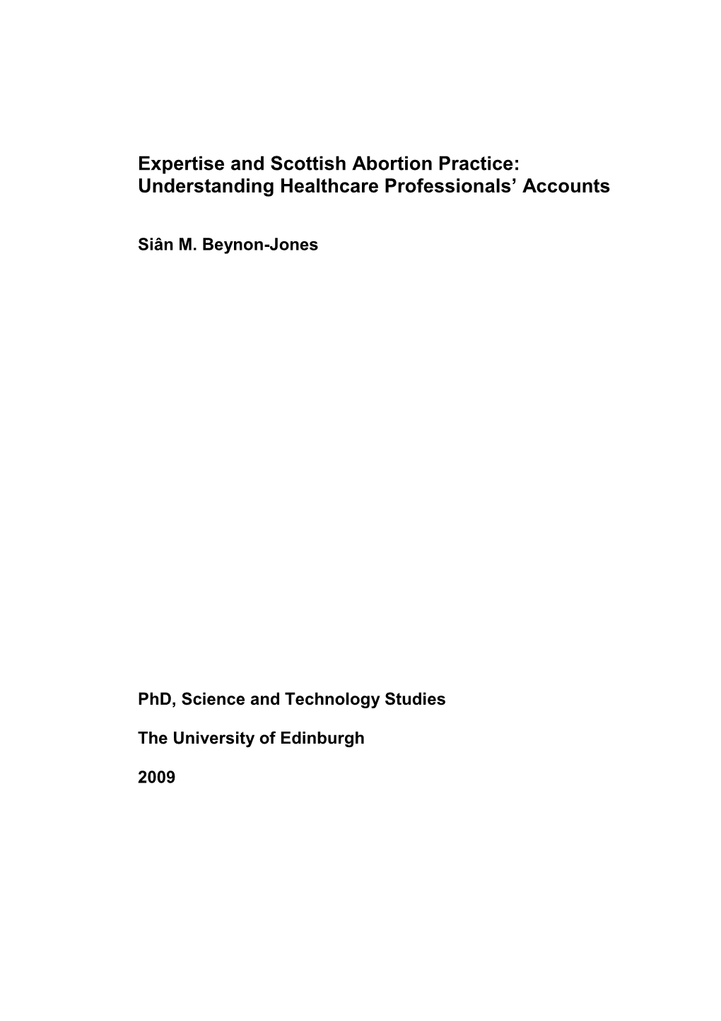 Expertise and Scottish Abortion Practice: Understanding Healthcare Professionals’ Accounts