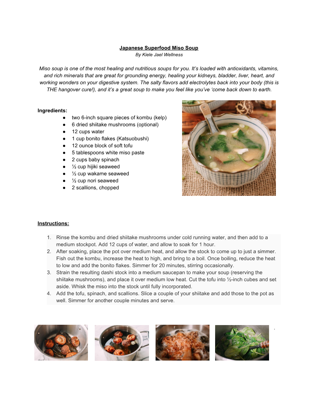 Japanese Superfood Miso Soup by Kiele Jael Wellness