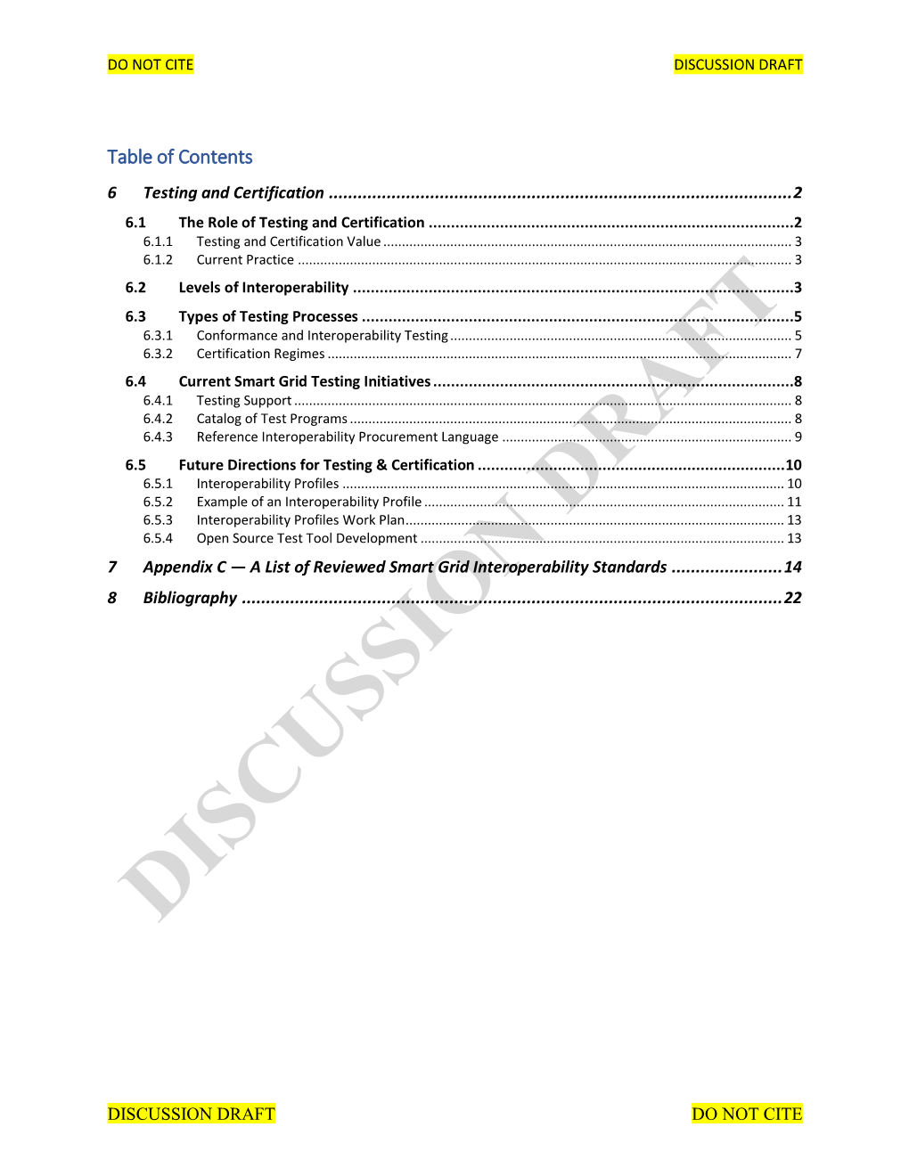 Table of Contents 6 Testing and Certification