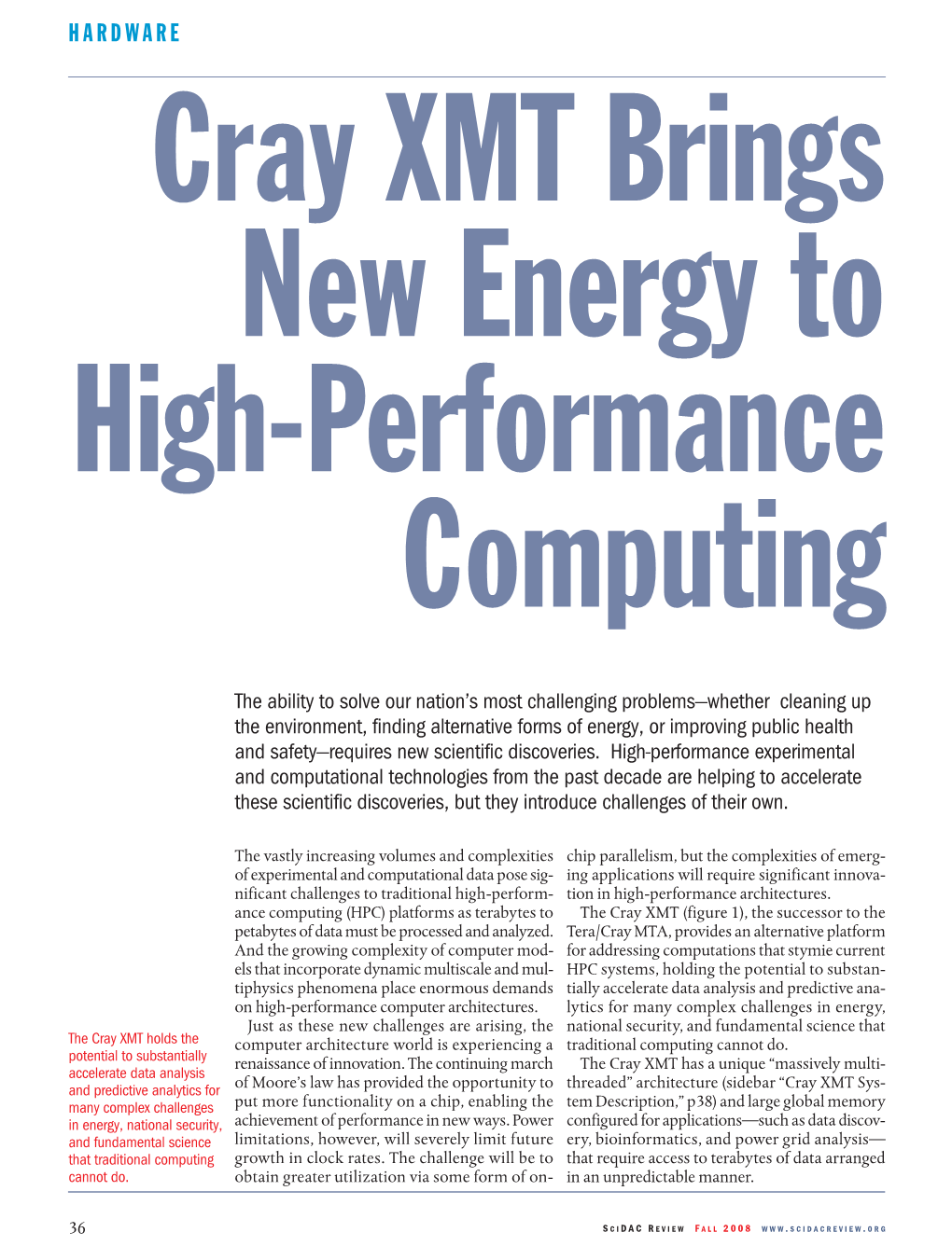 Cray XMT Brings New Energy to High-Performance Computing