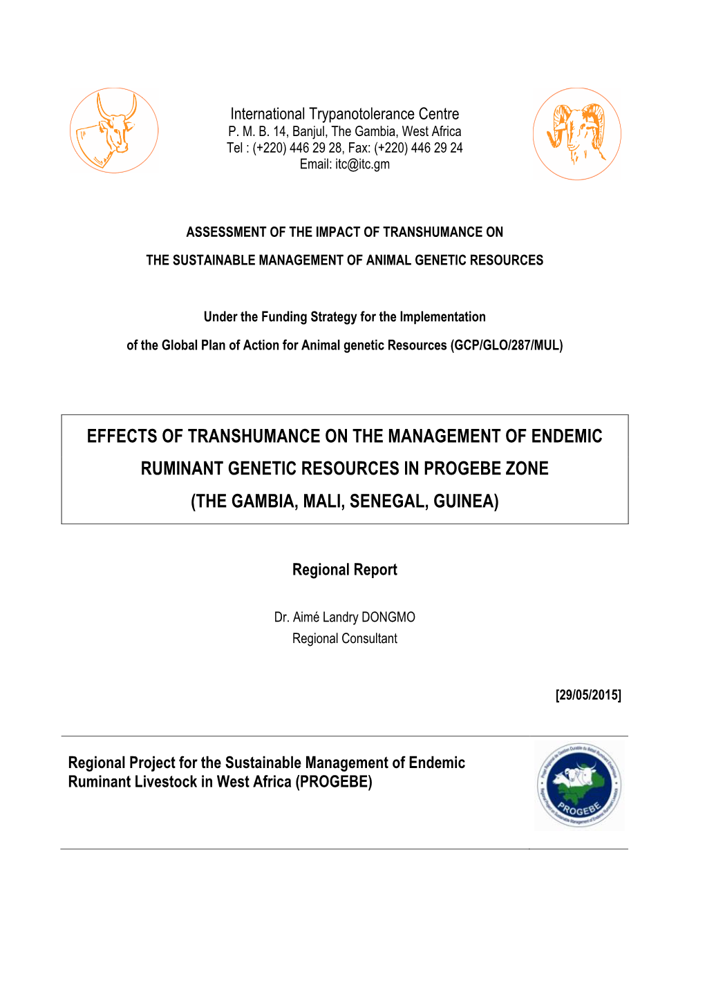 Regional Transhumance Study Synthesis Report