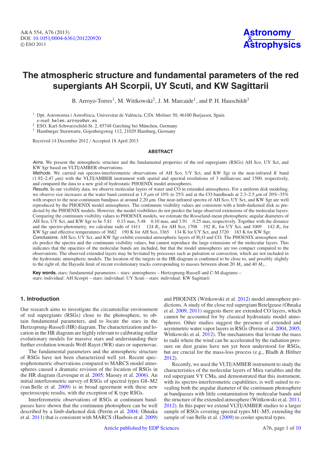 The Atmospheric Structure and Fundamental Parameters of the Red Supergiants AH Scorpii, UY Scuti, and KW Sagittarii